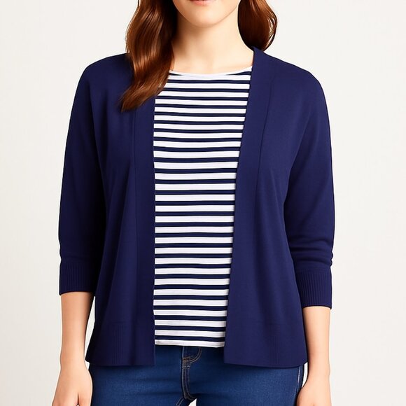 Navy Open Front Cardigan – Size XL - Picture 1 of 4